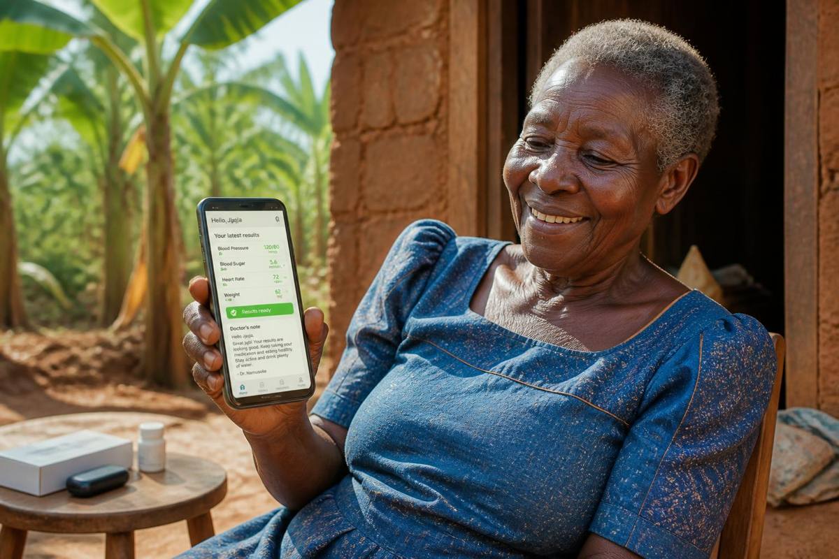 Patient checking lab results on the Sira Health app on their phone
